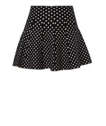 Two Tone Polkadots Knitted Skirt